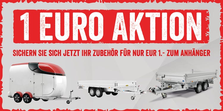 Banner zur 1 EURO AKtion beim Anhänger Kauf